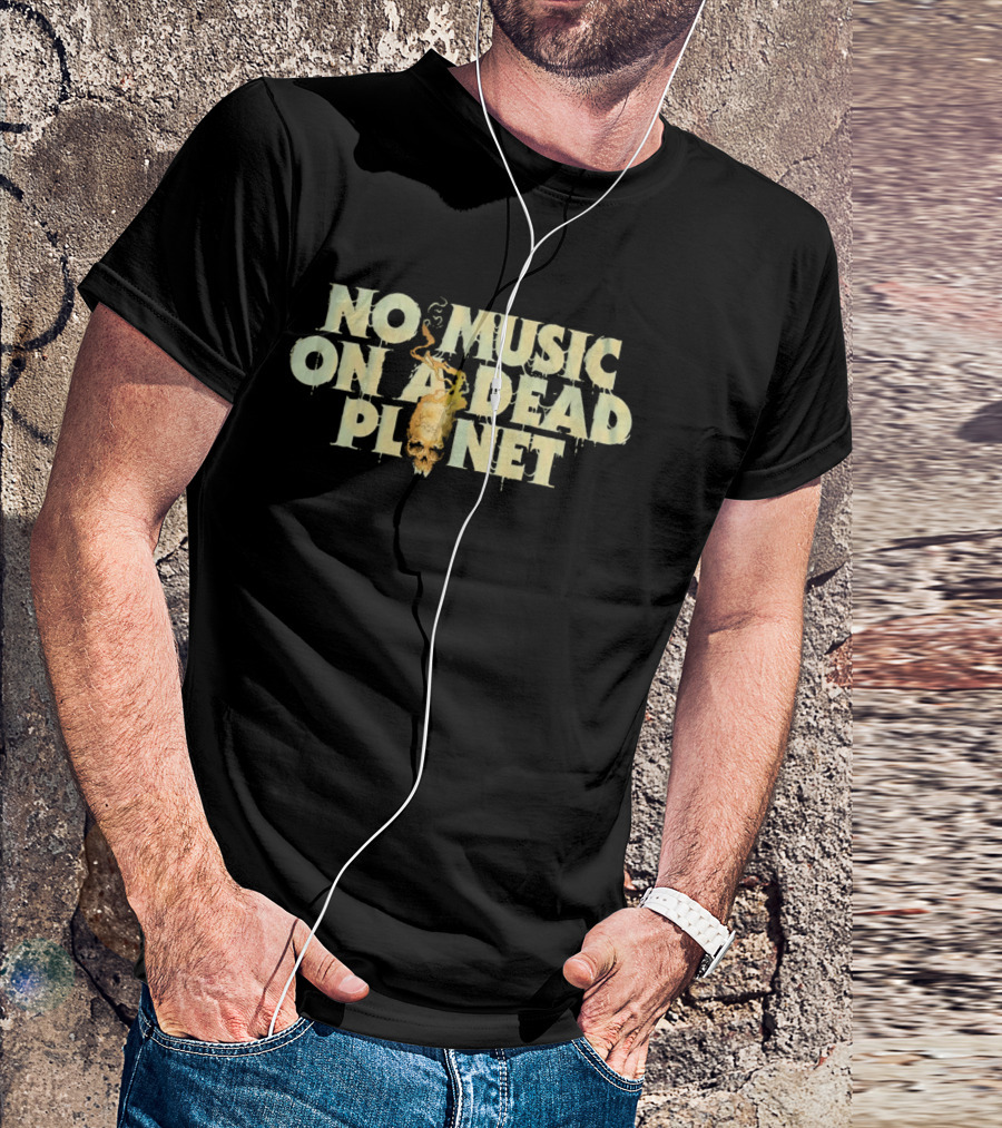 No Music On A Dead Planet Skull T-Shirt