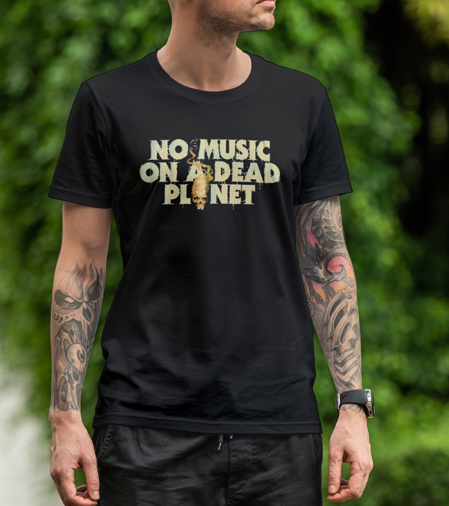 No Music On A Dead Planet Skull T-Shirt