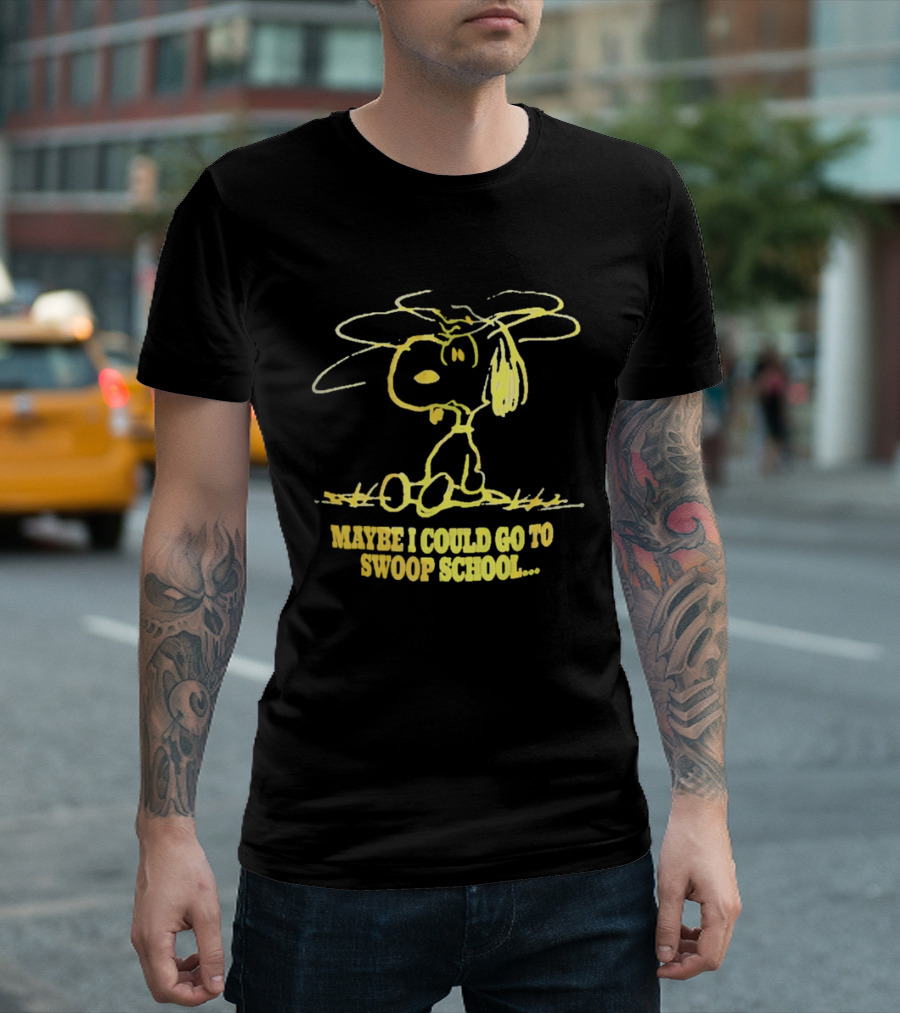 Snoopy Maybe I Could Go To Swoop School Peanuts Comic T-Shirt