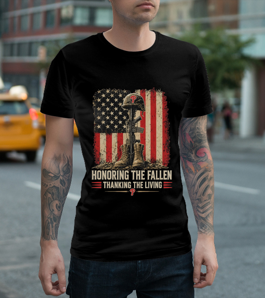 Philadelphia Phillies Honoring The Fallen Thanking The Living Armed Forces Day T-Shirt