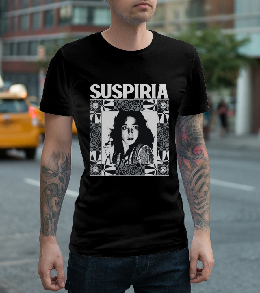 Suspiria 1977 Horror Movie Black And White Vintage Style Jessica Harper T-Shirt