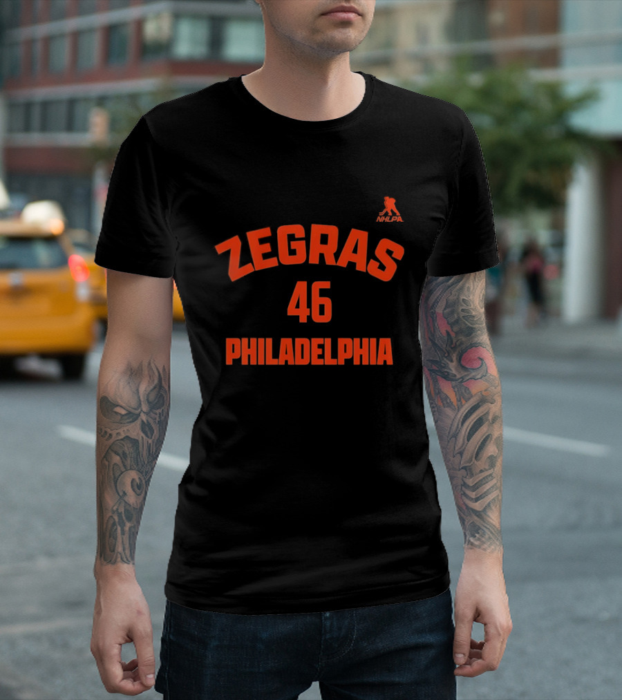 Zegras 46 Philadelphia Hockey NHL Player T-Shirt