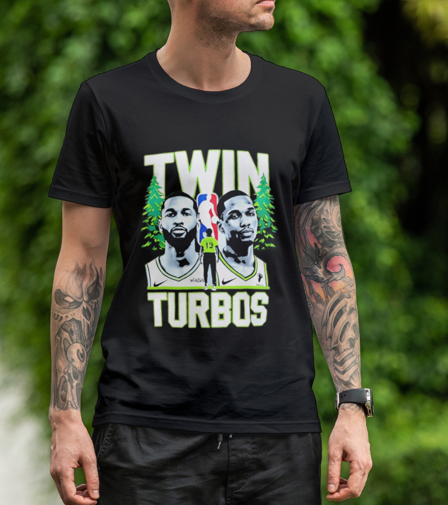 Twin Turbos Minnesota Timberwolves NBA Basketball Player Portraits T-Shirt