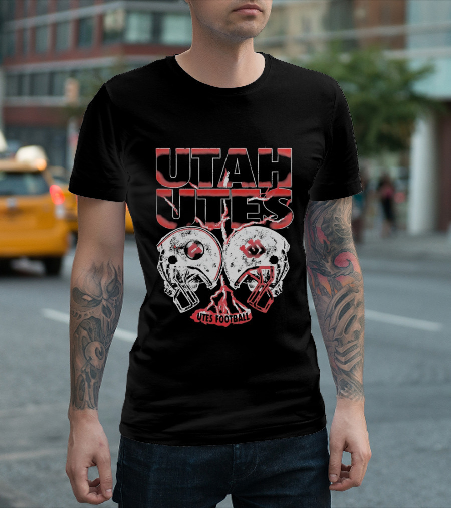Utah Utes Football Helmets Fan Gear T-Shirt
