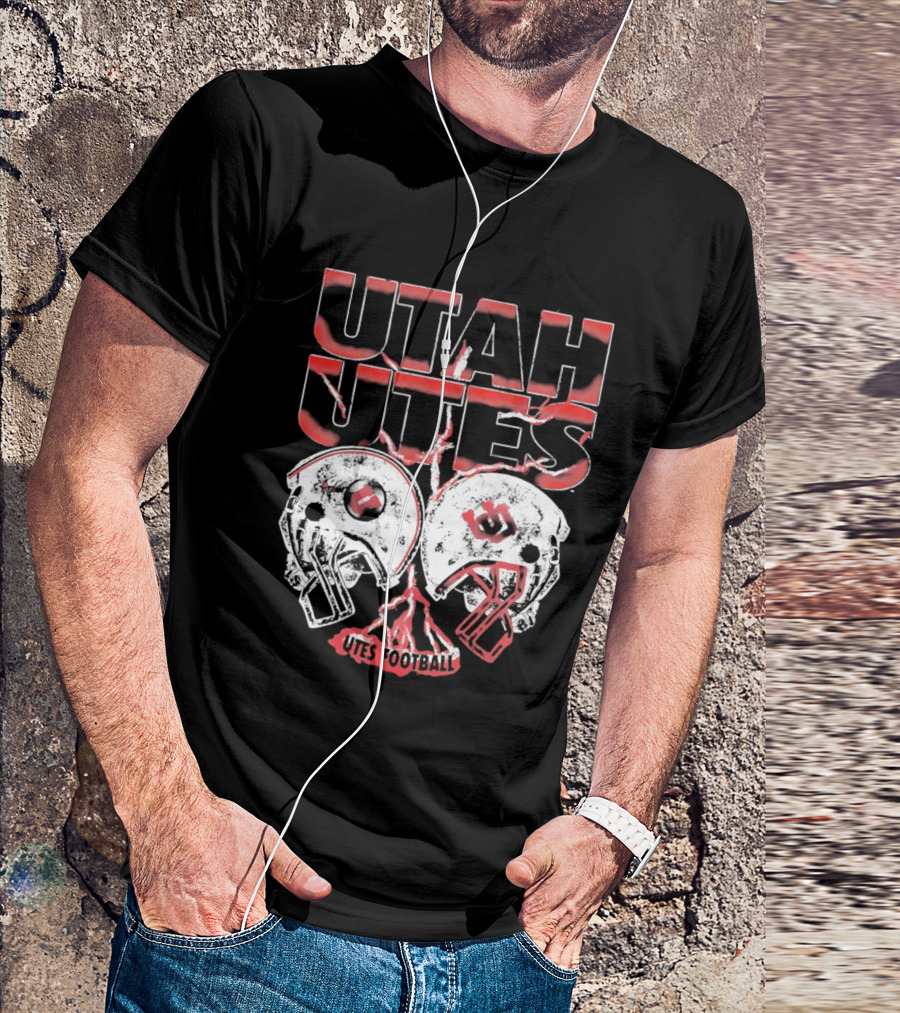 Utah Utes Football Helmets Fan Gear T-Shirt