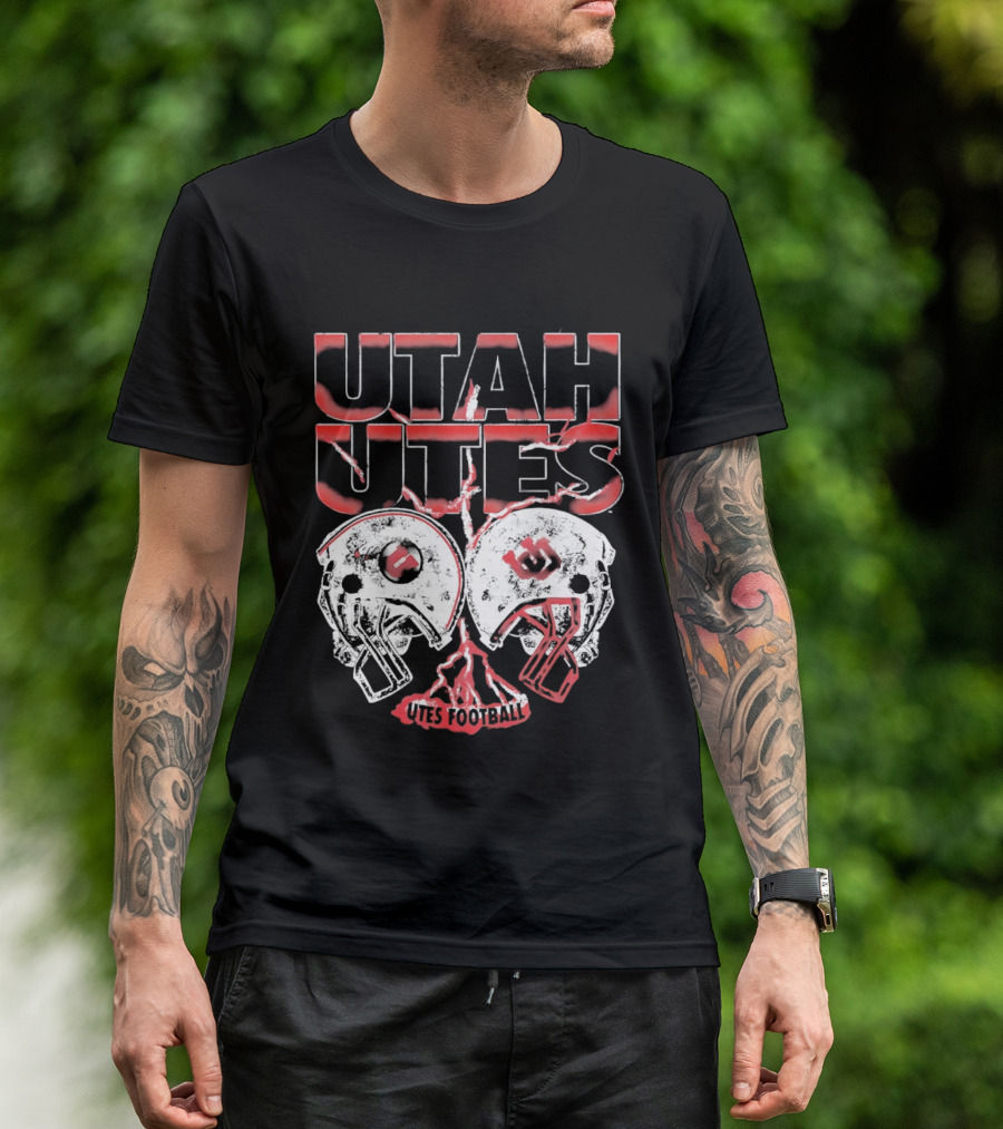 Utah Utes Football Helmets Fan Gear T-Shirt