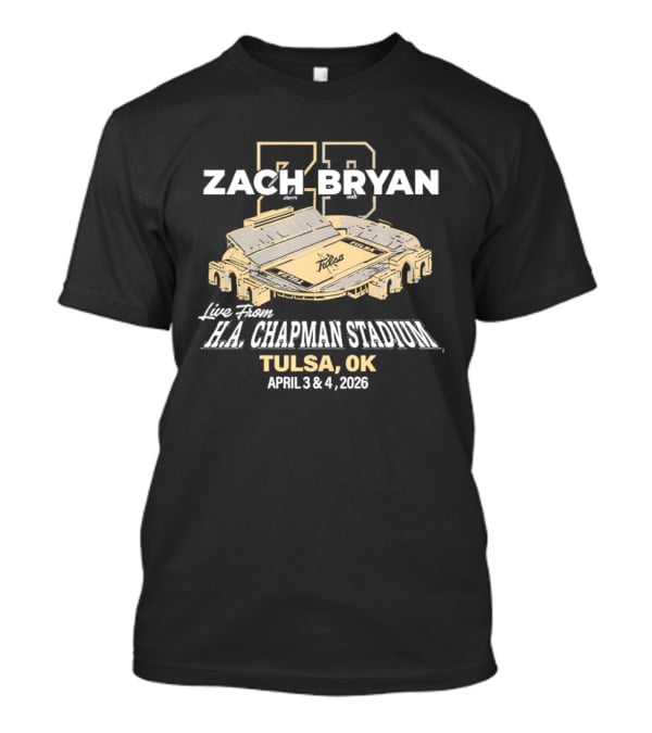 Zach Bryan Live HA Chapman Stadium Tulsa OK April 3 4 2026 T-Shirt