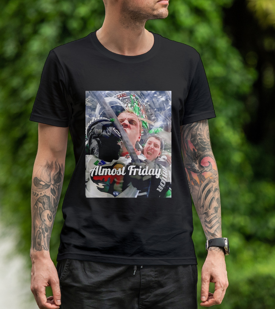 Almost Friday Hockey Hit Minnesota Wild Fan Celebration T-Shirt