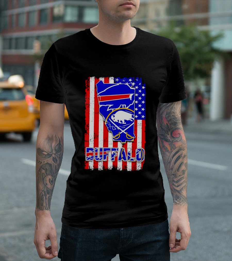 Buffalo Bills Sabres American Flag T-Shirt
