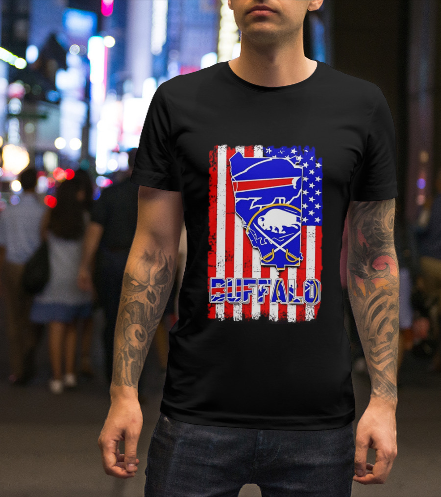 Buffalo Bills Sabres American Flag T-Shirt