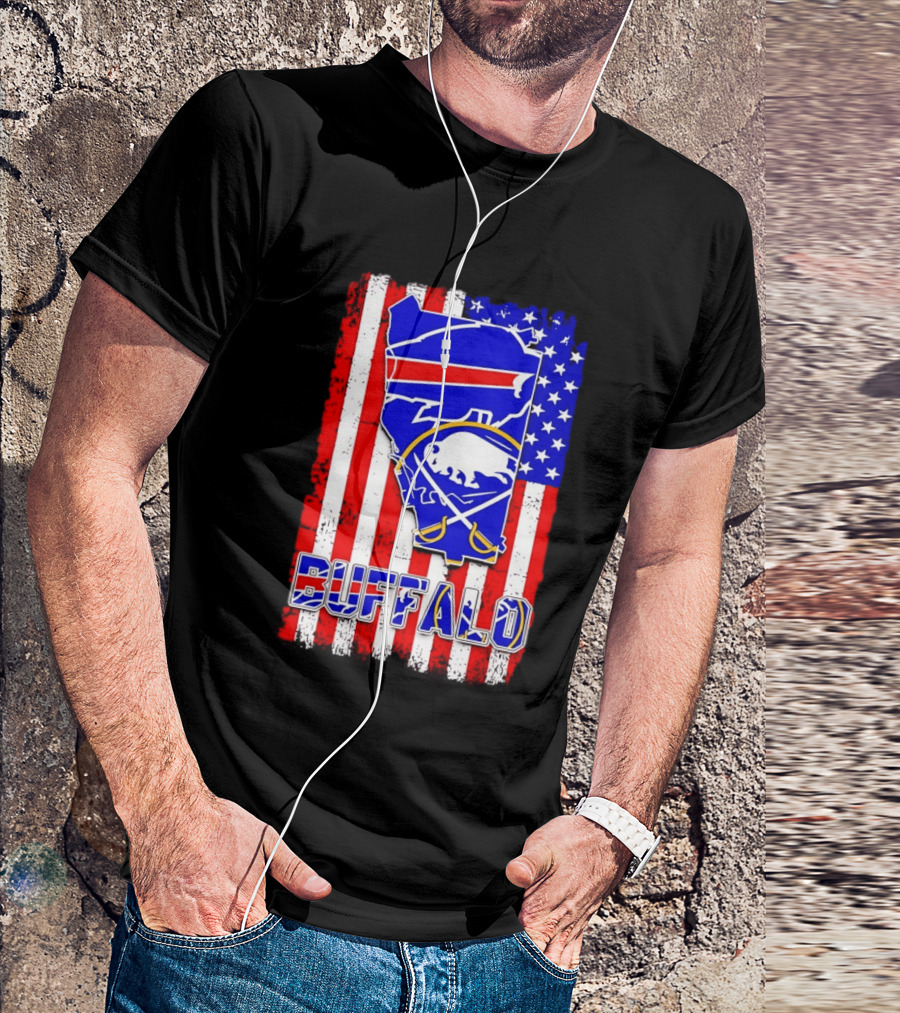 Buffalo Bills Sabres American Flag T-Shirt
