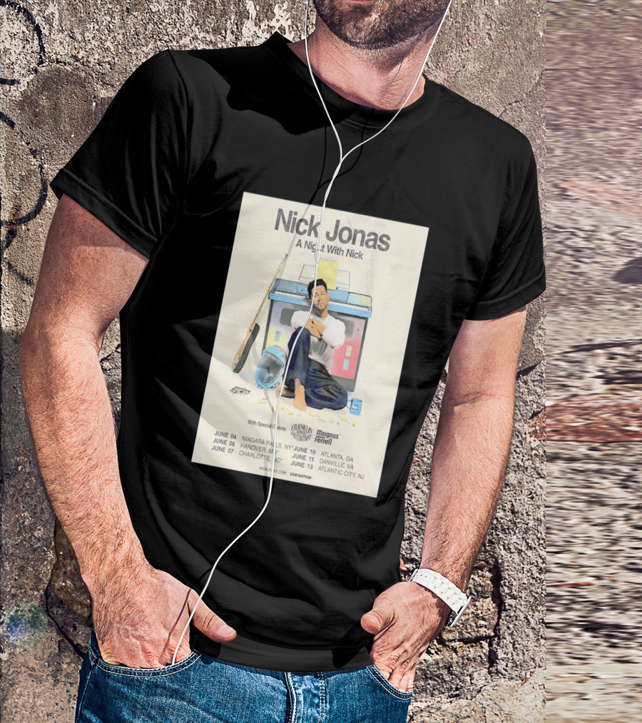 Nick Jonas A Night With Nick Tour 2026 Franklin Jonas Magnus Ferrell Live Nation T-Shirt