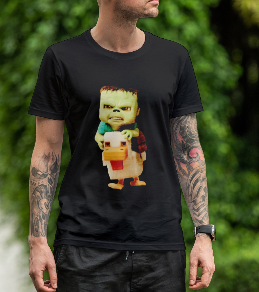 Minecraft Chicken Jockey Frankenstein Mashup T-Shirt