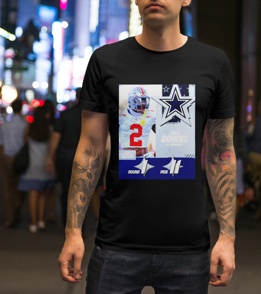 Dallas Cowboys Round 1 Pick 11 Caleb Downs Ohio State NFL Draft 2026 T-Shirt
