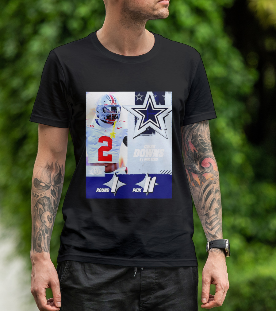 Dallas Cowboys Round 1 Pick 11 Caleb Downs Ohio State NFL Draft 2026 T-Shirt