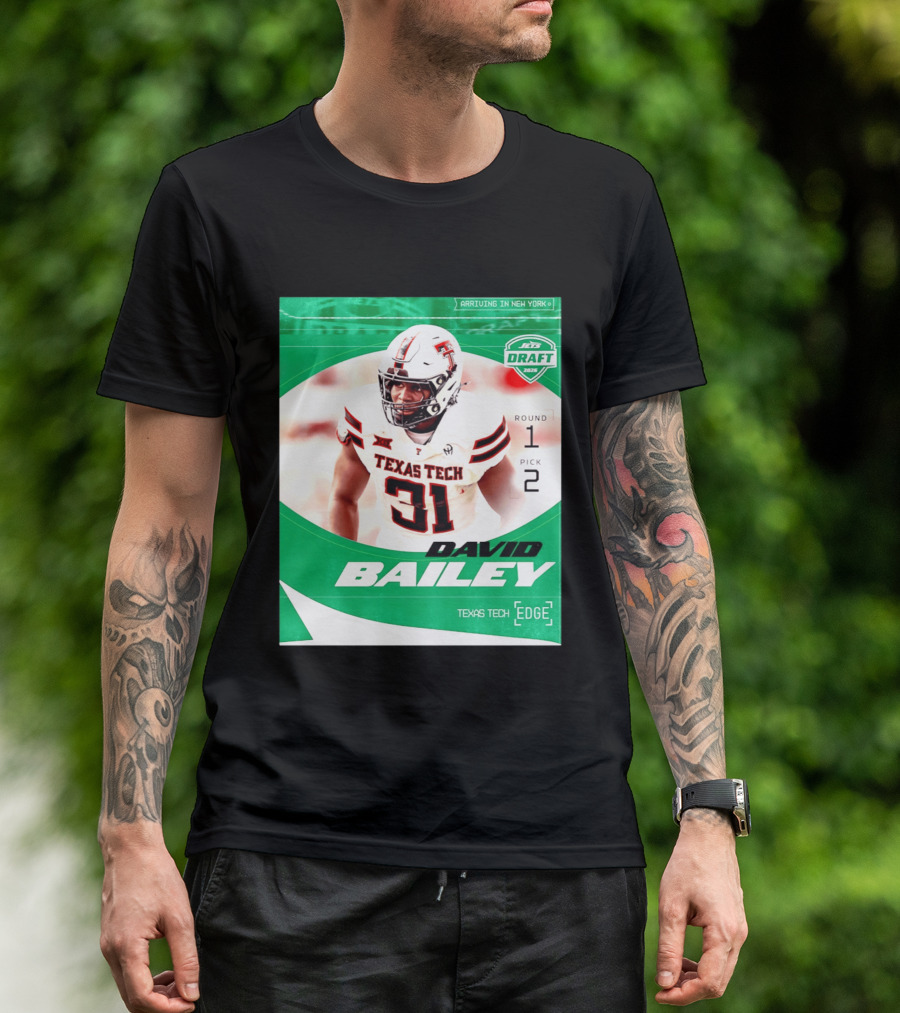 David Bailey Texas Tech Edge New York Jets Draft 2026 Round 1 Pick 2 T-Shirt