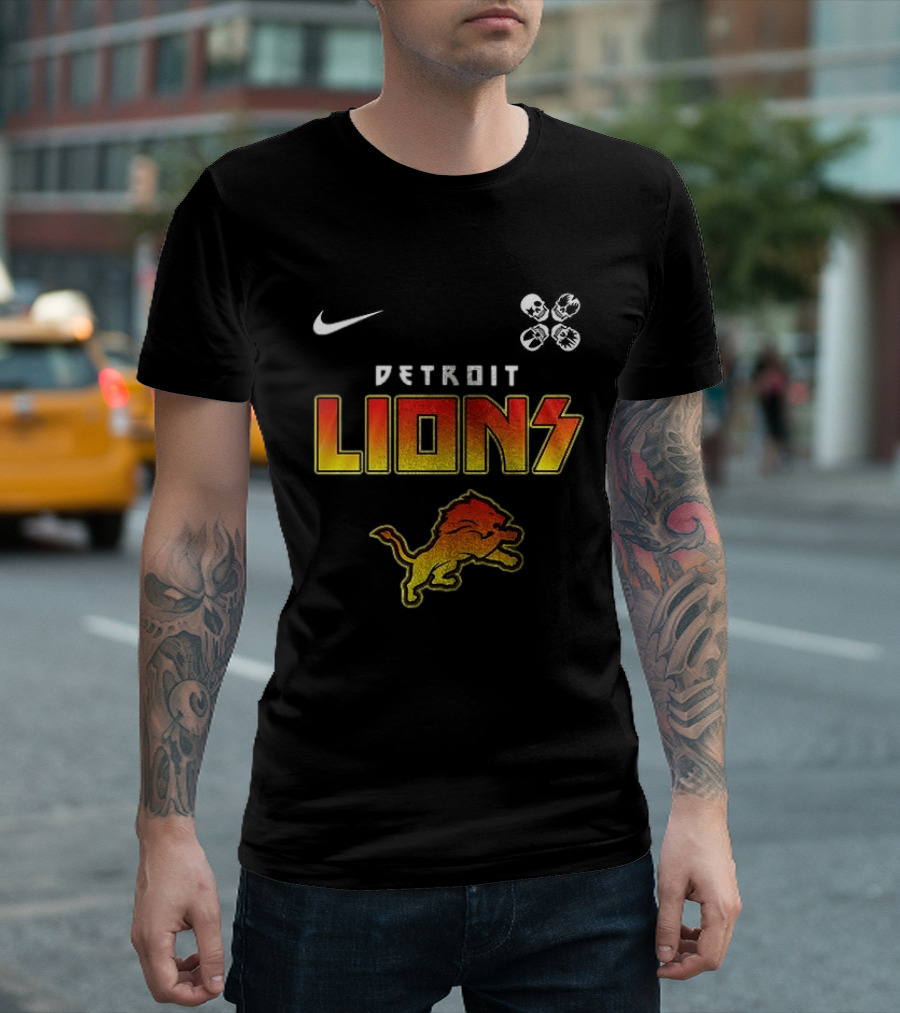 Detroit Lions Rock And Roll All Nite Abbey Road Nike T-Shirt