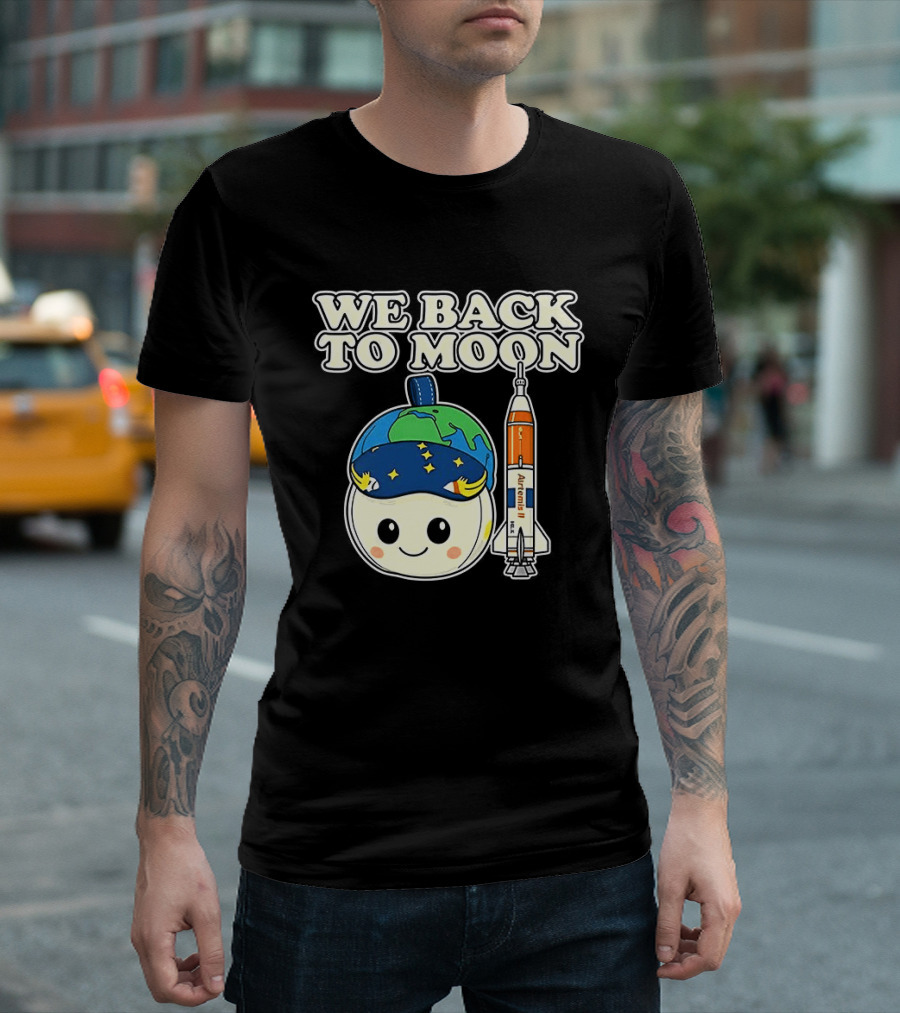 We Back To Moon Plush NASA Artemis II Rocket T-Shirt