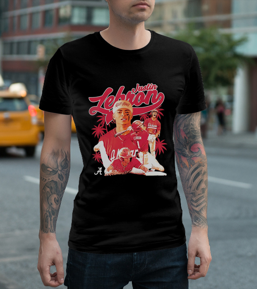 Justin Lebron Alabama Baseball Keep Going Collage T-Shirt