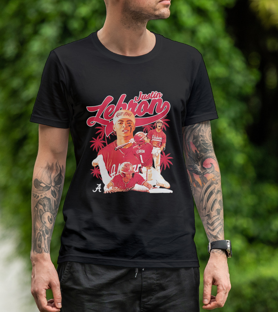 Justin Lebron Alabama Baseball Keep Going Collage T-Shirt