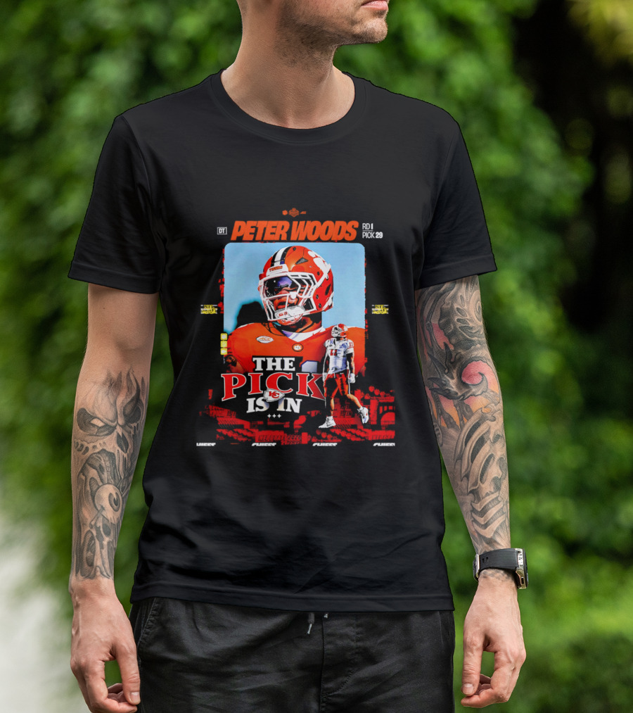 Peter Woods Kansas City Chiefs 2026 NFL Draft Pick No. 29 T-Shirt