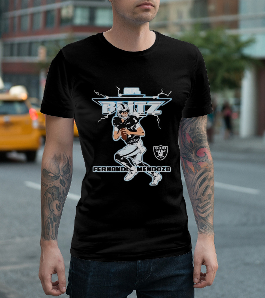 NFL Blitz Fernando Mendoza Las Vegas Raiders Player T-Shirt