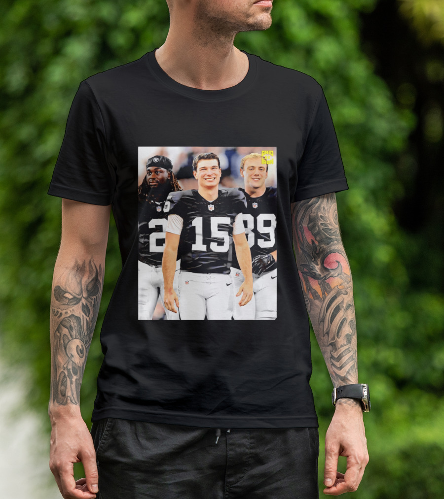 Las Vegas Raiders Kirk Cousins Fernando Mendoza Ashton Jeanty Gridiron T-Shirt