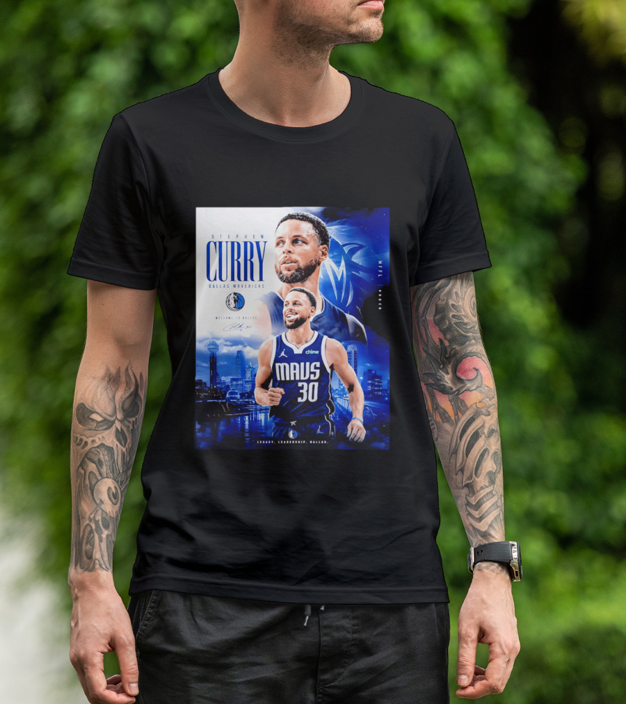Stephen Curry Dallas Mavericks Welcome To Dallas Legacy Leadership Mavs 30 T-Shirt