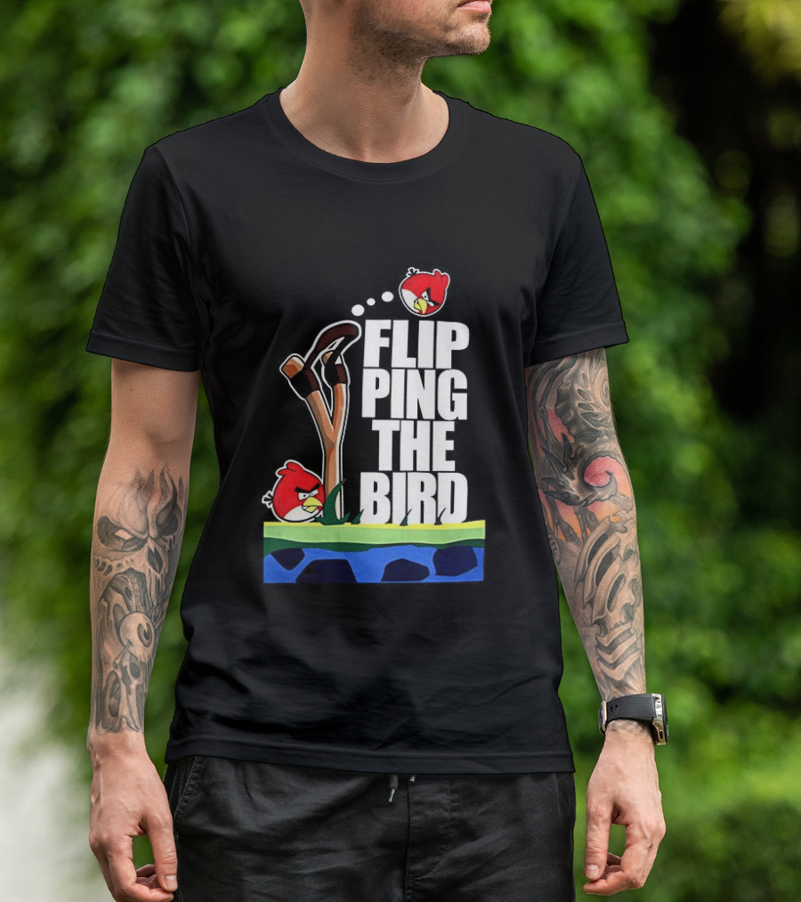 Flipping The Bird Angry Slingshot Birds T-Shirt
