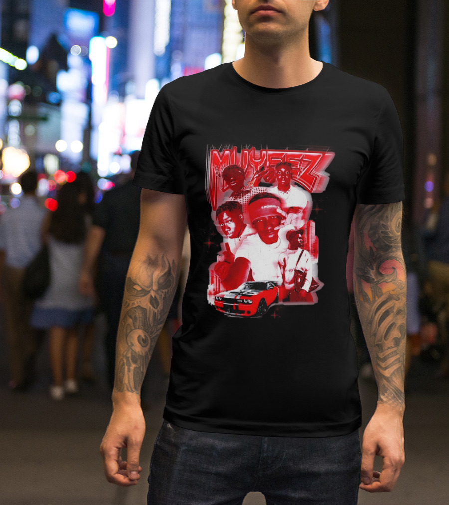 Muyeez Red Dodge Challenger Car Scene T-Shirt