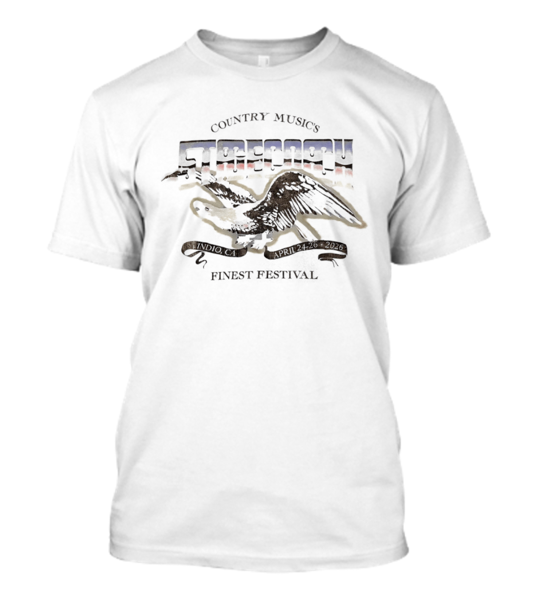 Country Music Stagecoach 2026 Festival X Daydreamer Indio California April 24 26 Desert Chrome Gold Eagle T-Shirt