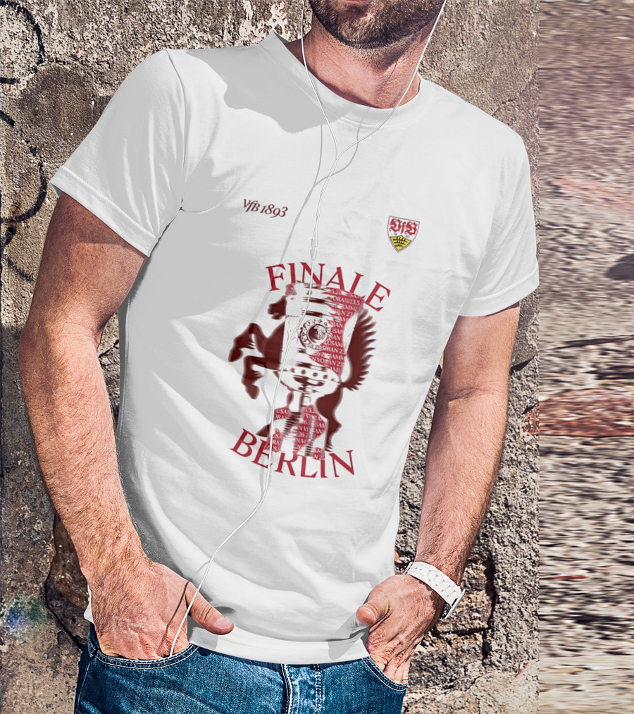VfB 1893 Finale Berlin 2026 DFB Pokal Final Iconic Team Crest Featuring Red Trophy And Horse T-Shirt