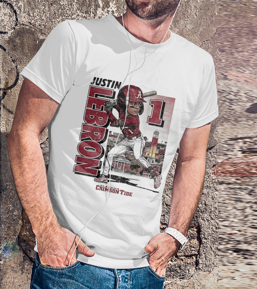Justin Lebron Alabama Crimson Tide Swing Caricature 1 T-Shirt