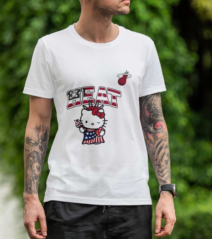 Hello Kitty Miami Heat Independence Day Celebration 1776 T-Shirt