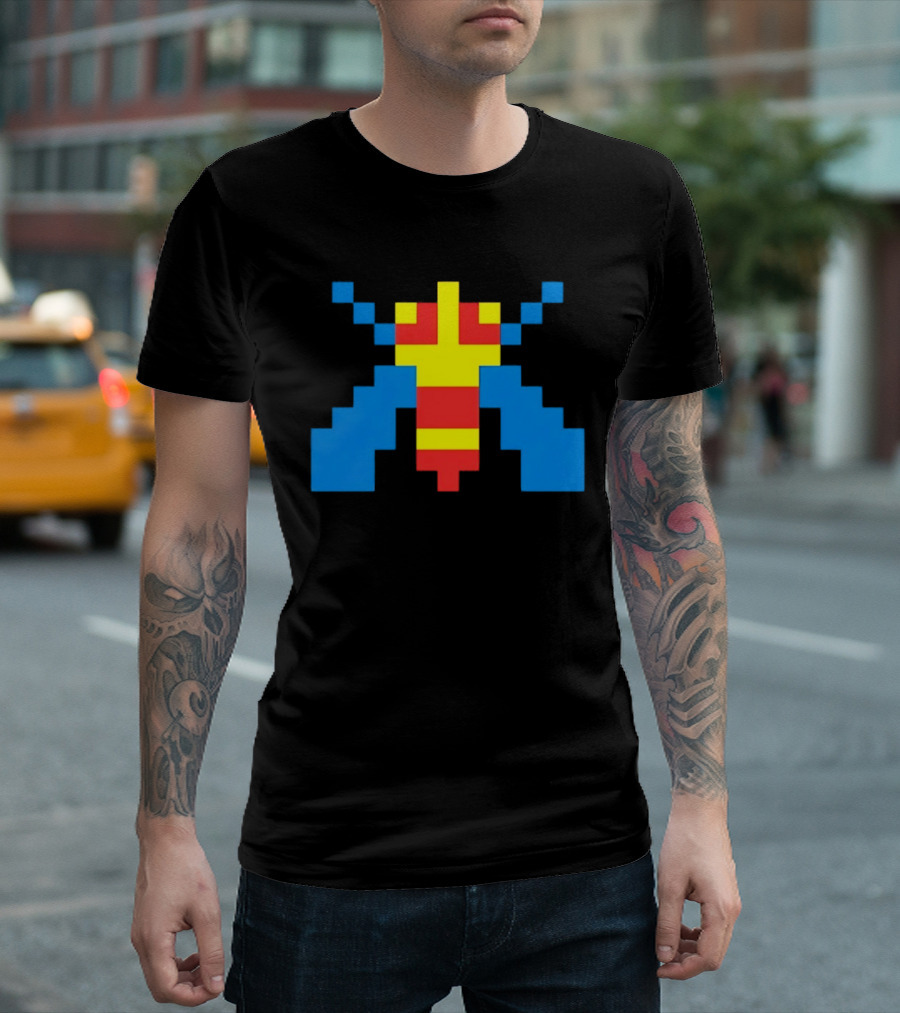 Galaga Alien Sprite Pixelated Retro Video Game T-Shirt