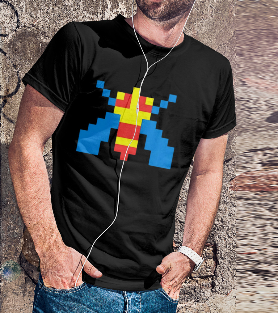 Galaga Alien Sprite Pixelated Retro Video Game T-Shirt