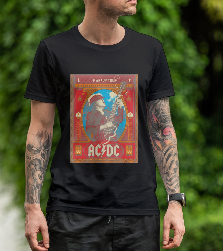 PWR Up Tour ACDC Parque Estadio Nacional Santiago De Chile Marzo 2020 T-Shirt