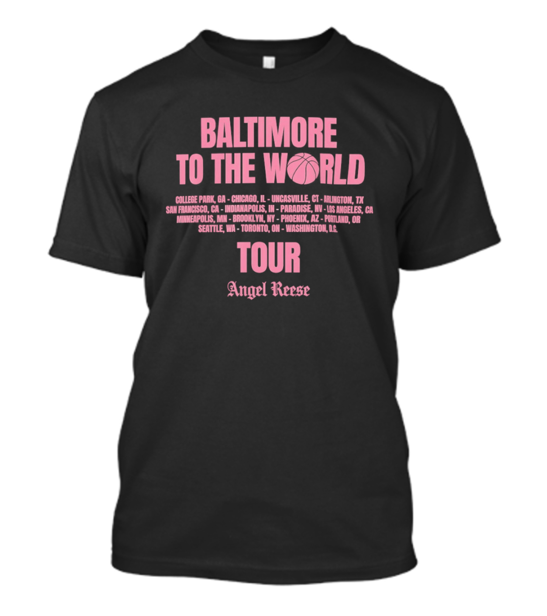 Baltimore To The World Tour Angel Reese Chicago Sky T-Shirt