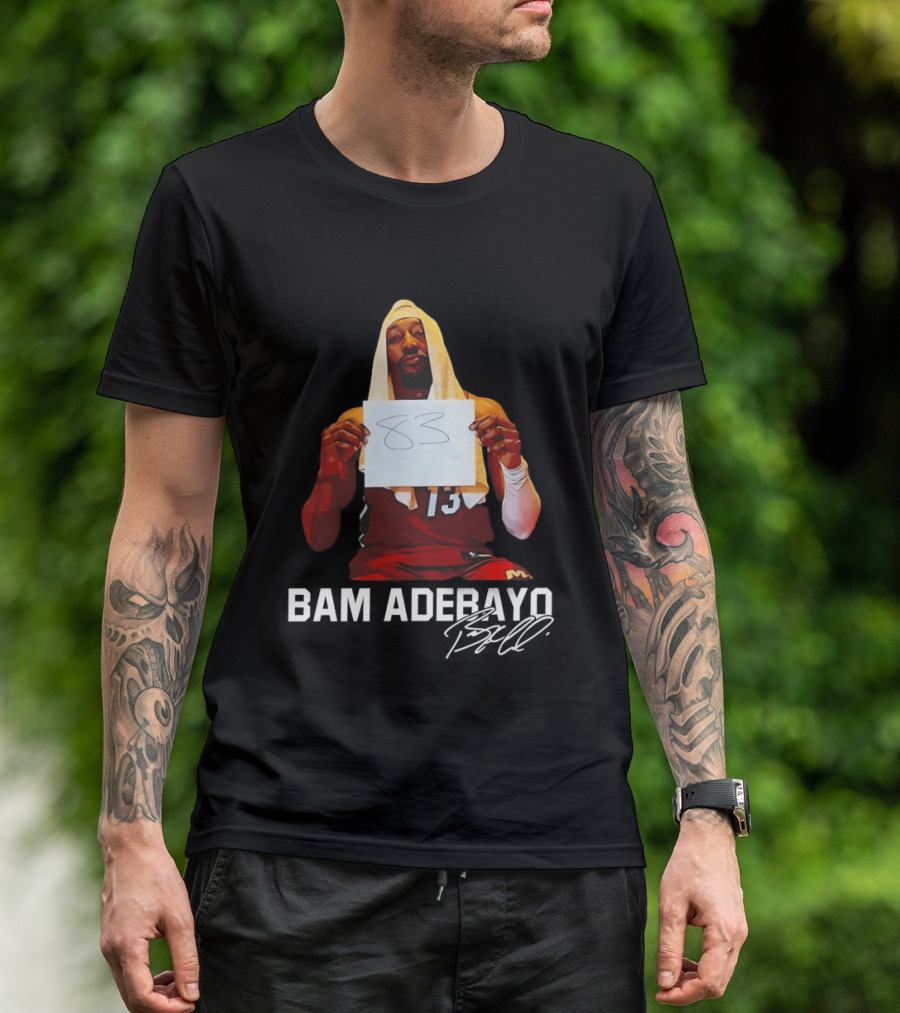 Bam Adebayo 13 Miami Basketball Legend 83 Milestone T-Shirt