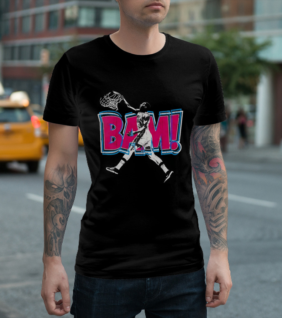 Bam Miami Heat Basketball Player Action Comic T-Shirt