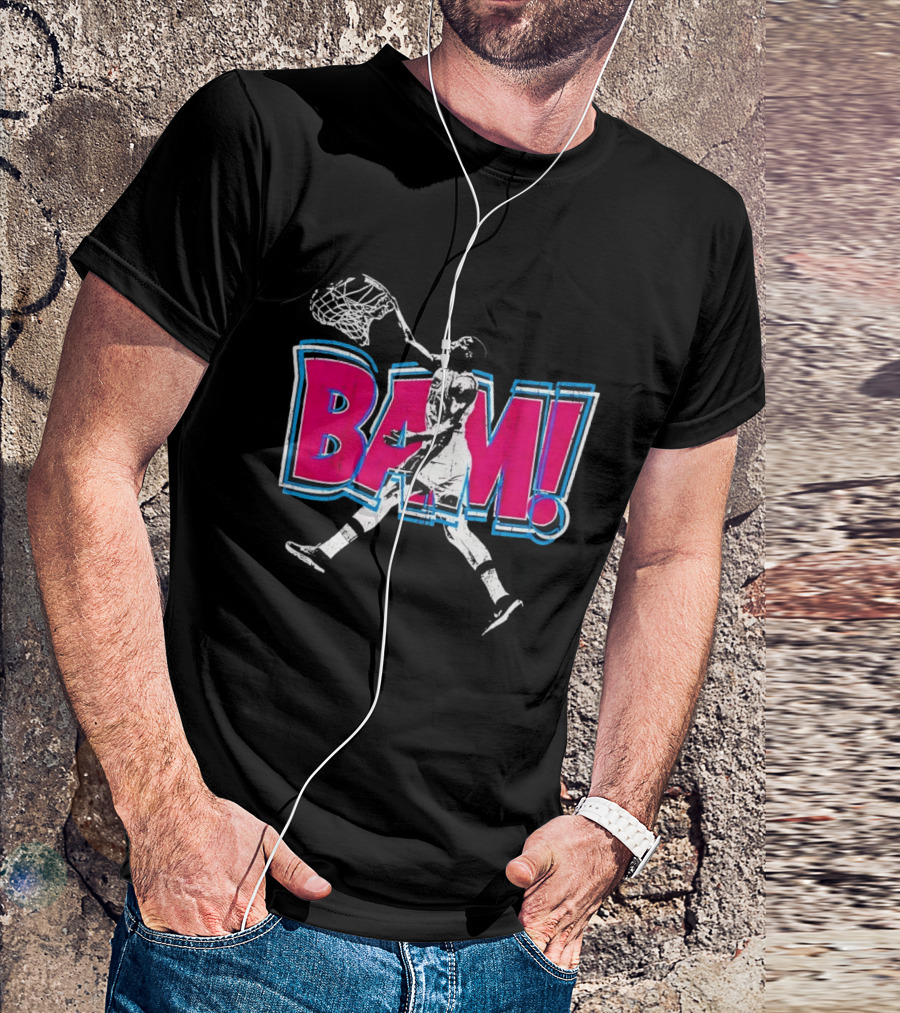 Bam Miami Heat Basketball Player Action Comic T-Shirt