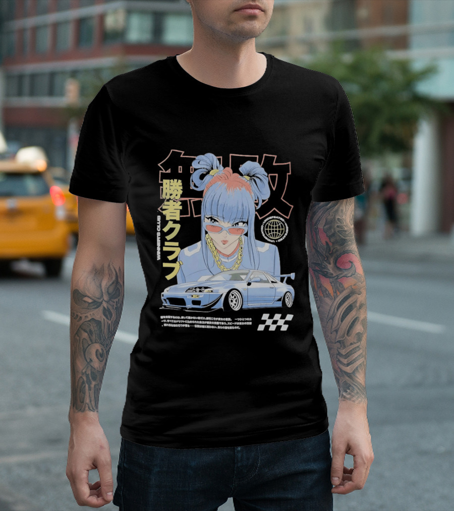 Piko Chan Nissan Skyline GT R Racing Club Anime Style Undefeated Winners T-Shirt