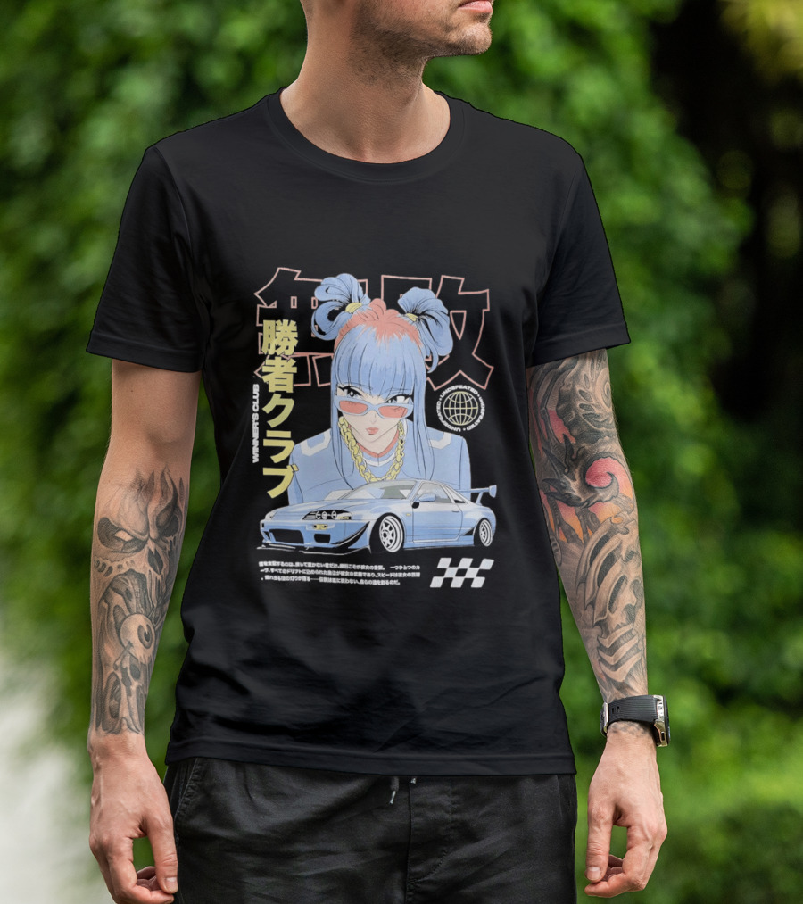 Piko Chan Nissan Skyline GT R Racing Club Anime Style Undefeated Winners T-Shirt