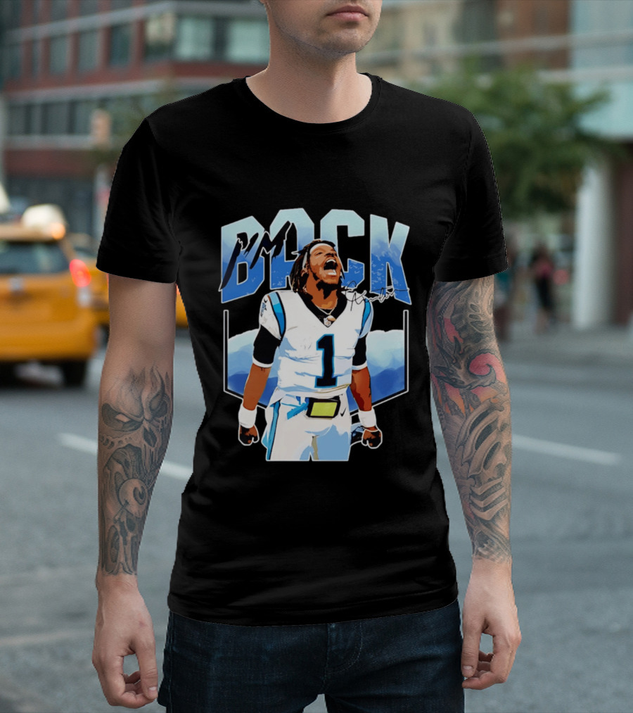 Carolina Panthers Cam Newton I'm Back Celebration Football T-Shirt