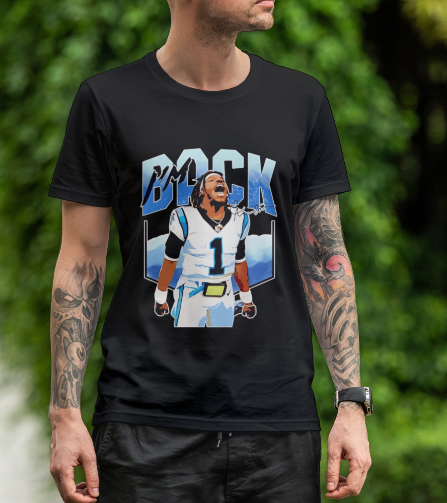 Carolina Panthers Cam Newton I'm Back Celebration Football T-Shirt