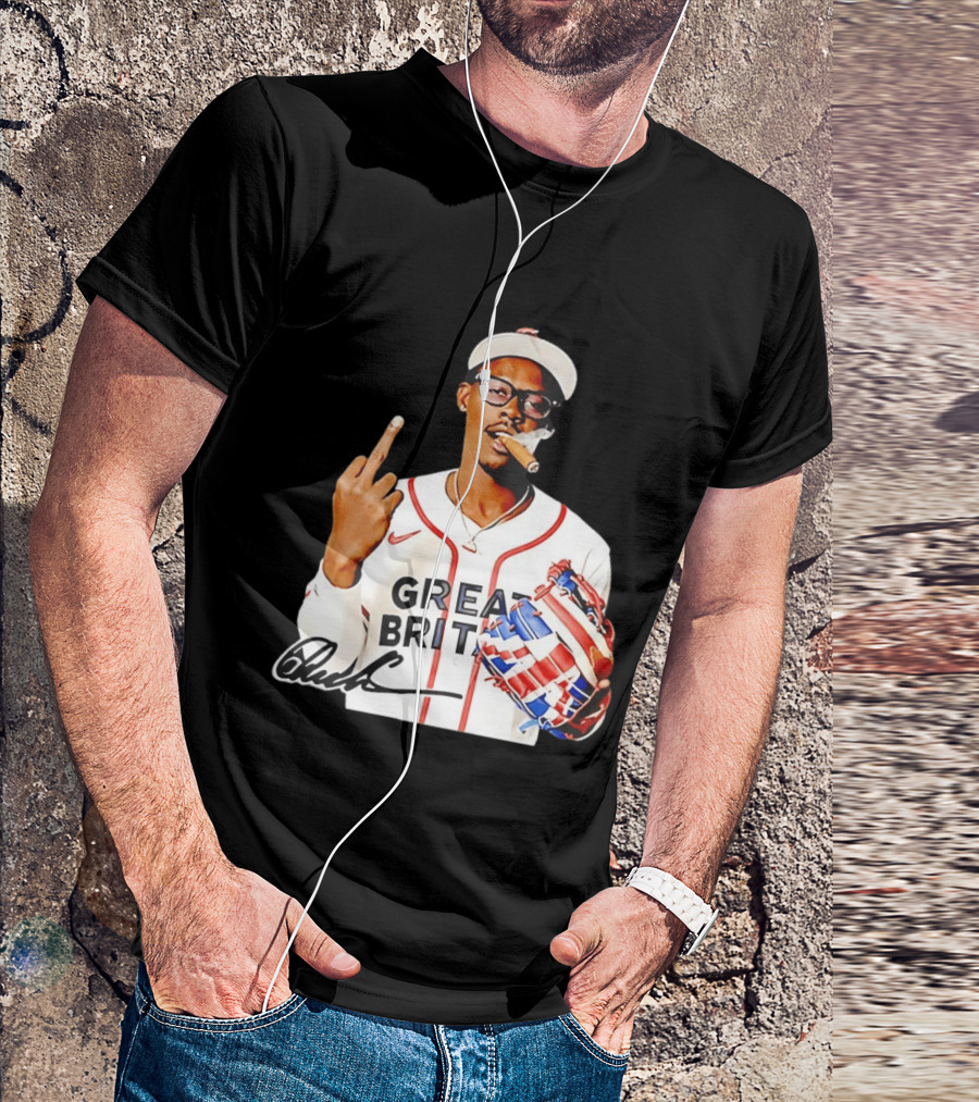 Jazz Chisholm Jr Great Britain Jersey Smoking Middle Finger Signature T-Shirt