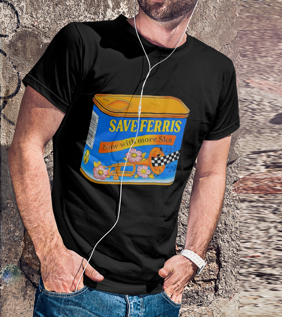 Save Ferris Now With More Ska Trombone Flowers Checkered Banner T-Shirt