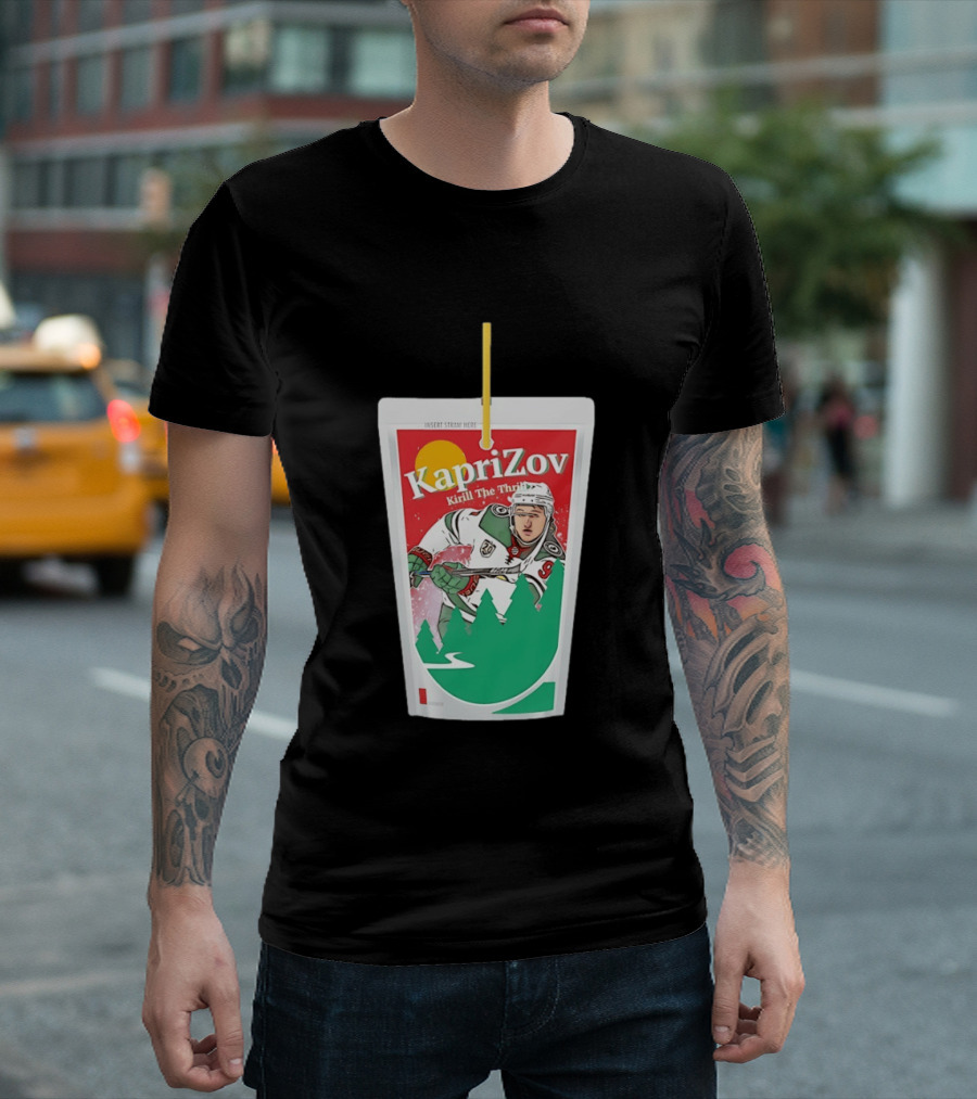 Kaprizov Kirill The Thrill Minnesota Wild Juice Box Hockey T-Shirt