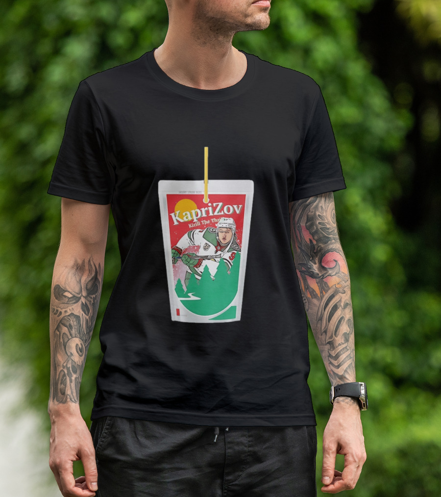 Kaprizov Kirill The Thrill Minnesota Wild Juice Box Hockey T-Shirt