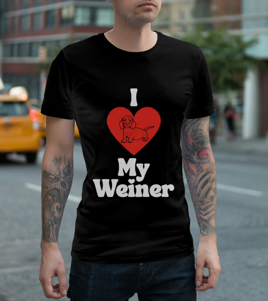 I Heart My Weiner Dachshund Love T-Shirt
